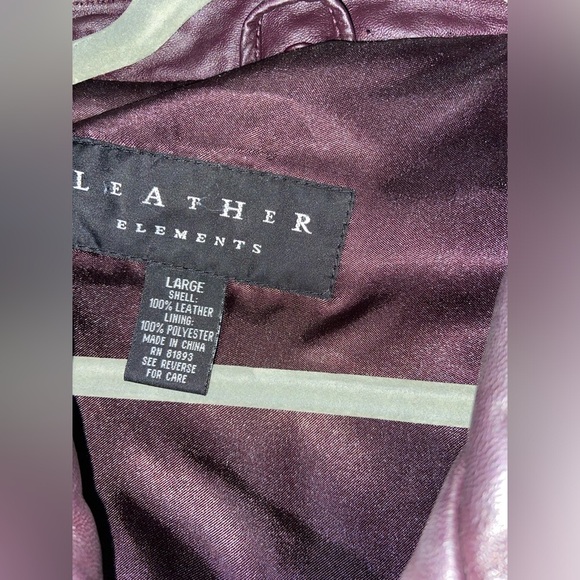 Leather Elements Women’s Large Purple Leather Jacket - Picture 3 of 7